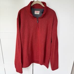 Wrangler Authentics Men’s Quarter-Zip‎ Sweater Size XL Long Sleeve RED